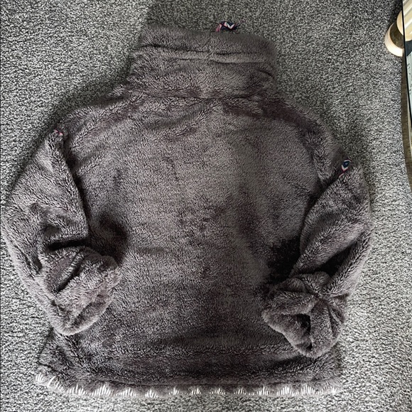 Sundance Mountain Loft Oversized Sherpa Fleece Pullover Cowl Neck Gray Size XS - Picture 3 of 12